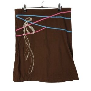 Savvy by Rafael Brown Y2K Ribbon Knee Length Skirt 8